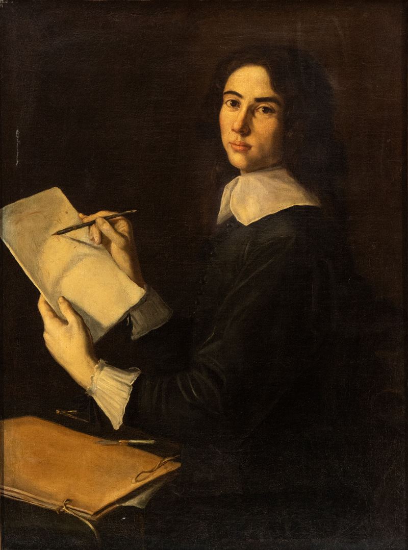 Artista Attivo a Roma, XVII Secolo - Ritratto di Giovane Artista