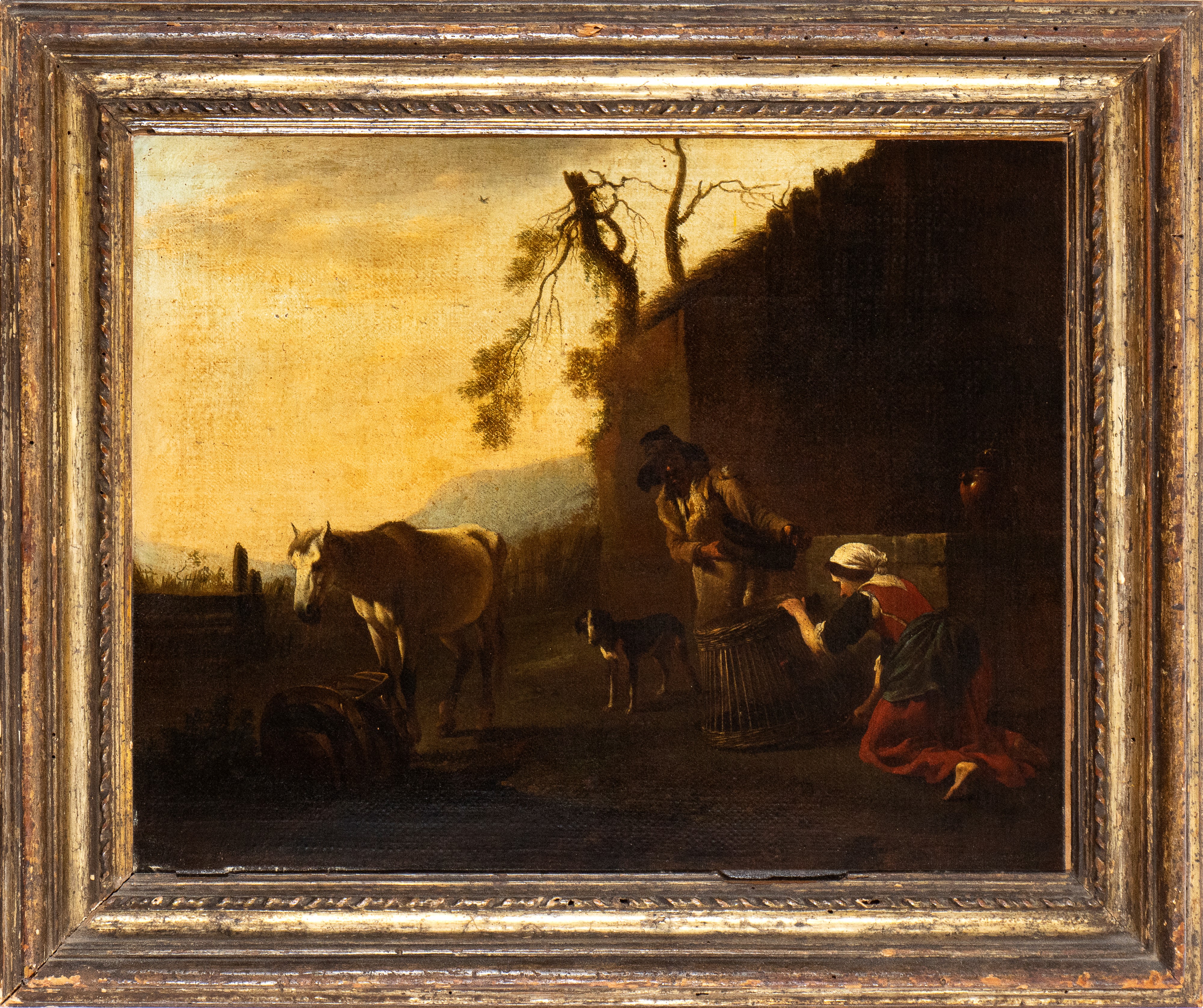 Pieter Van Laer il Bamboccio - Paesaggio con Contadini a Lavoro