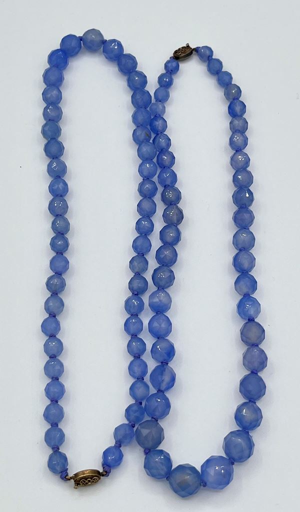 Two chalcedony necklaces