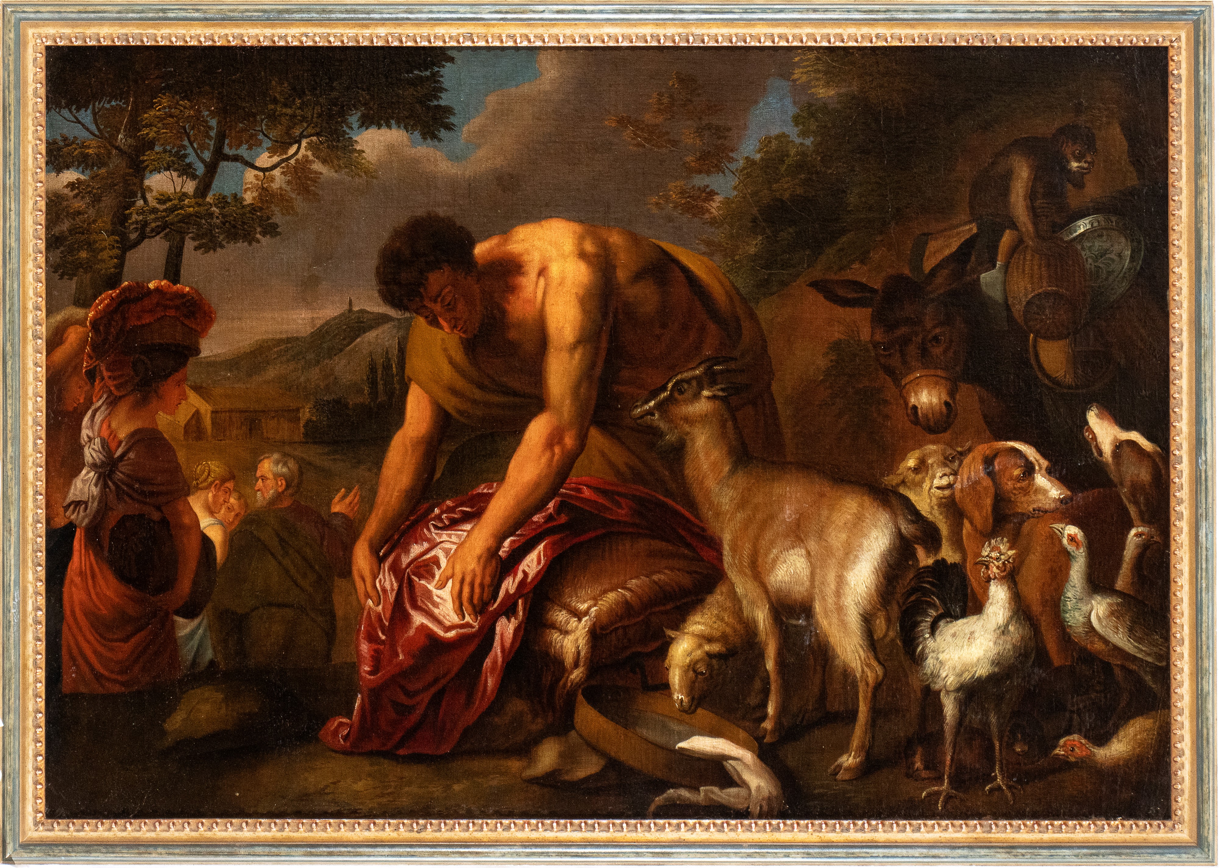 Artista Genovese, Fine XVII - Inizio XVIII Secolo - Abramo e la Sua Famiglia Partono per Canaan