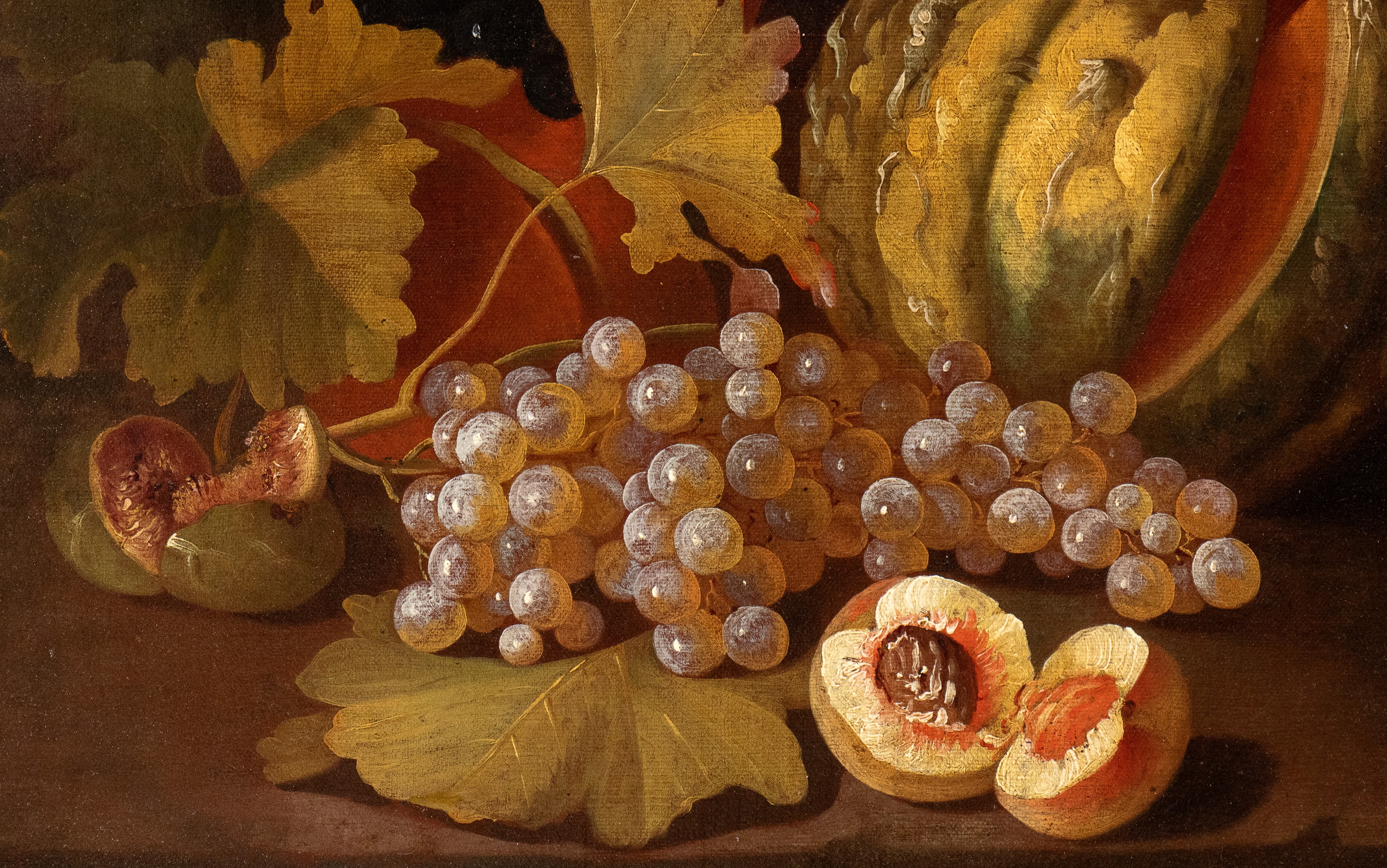 Carlo Lanfranchi - Natura Morta di Zucca, Uva, Pesche e Fichi