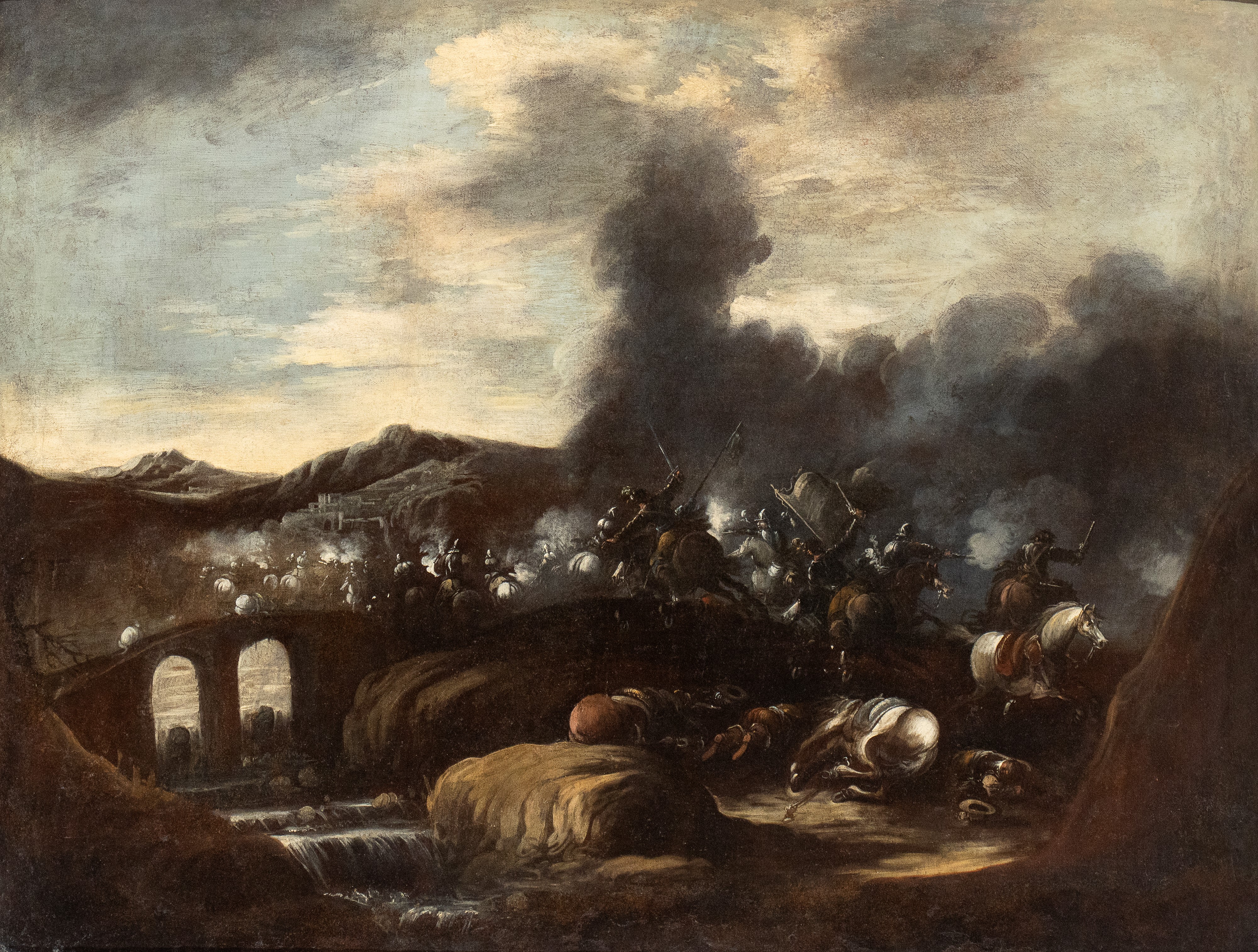 Ciriaco Parmigiani - A) Scontro di Cavallerie in Campo Aperto; B) Scontro di Cavallerie nei Press...