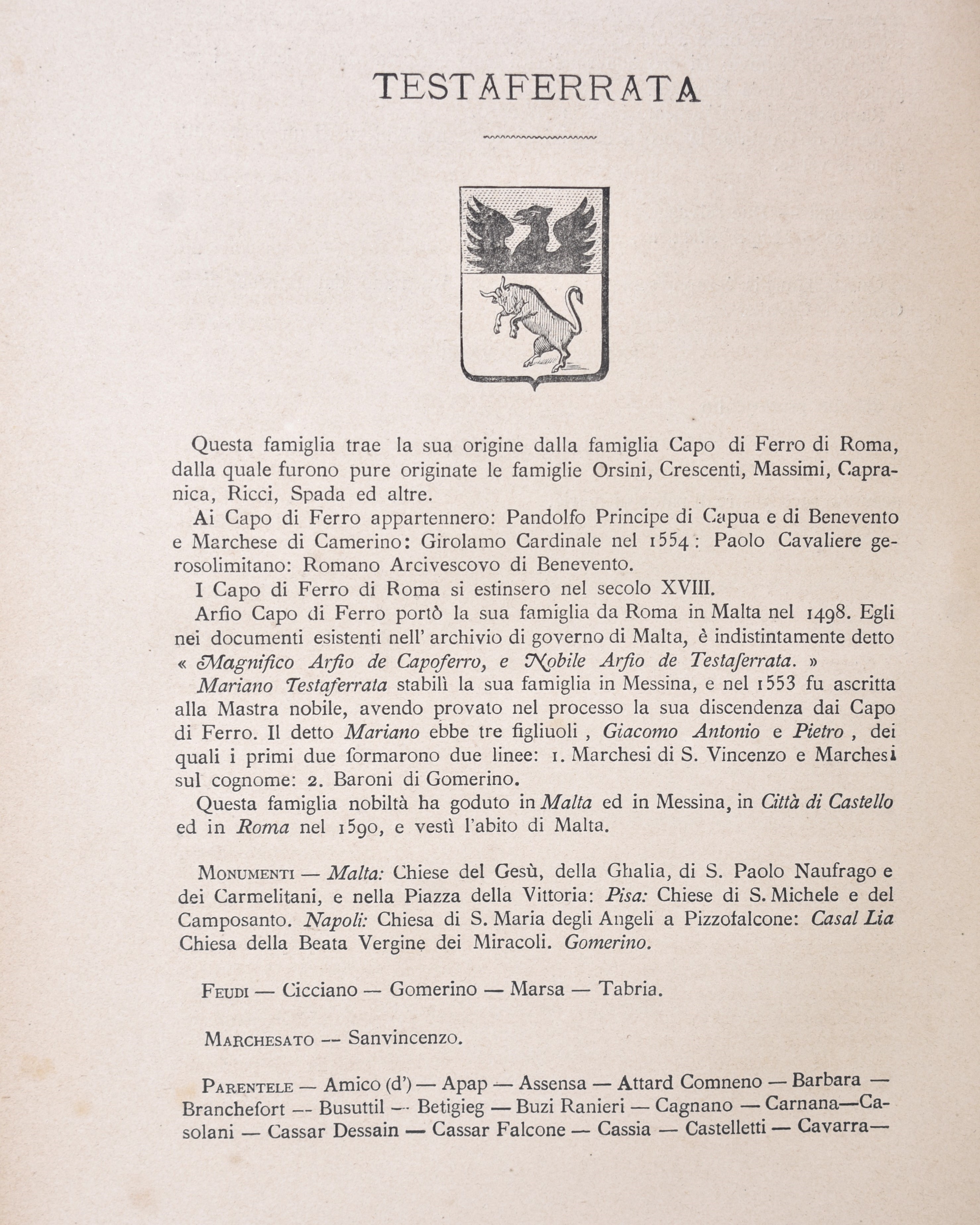 Andida Gonzaga, Berardo. Memorie delle Famiglie Nobili delle Province Meridionali D'italia. Napol...