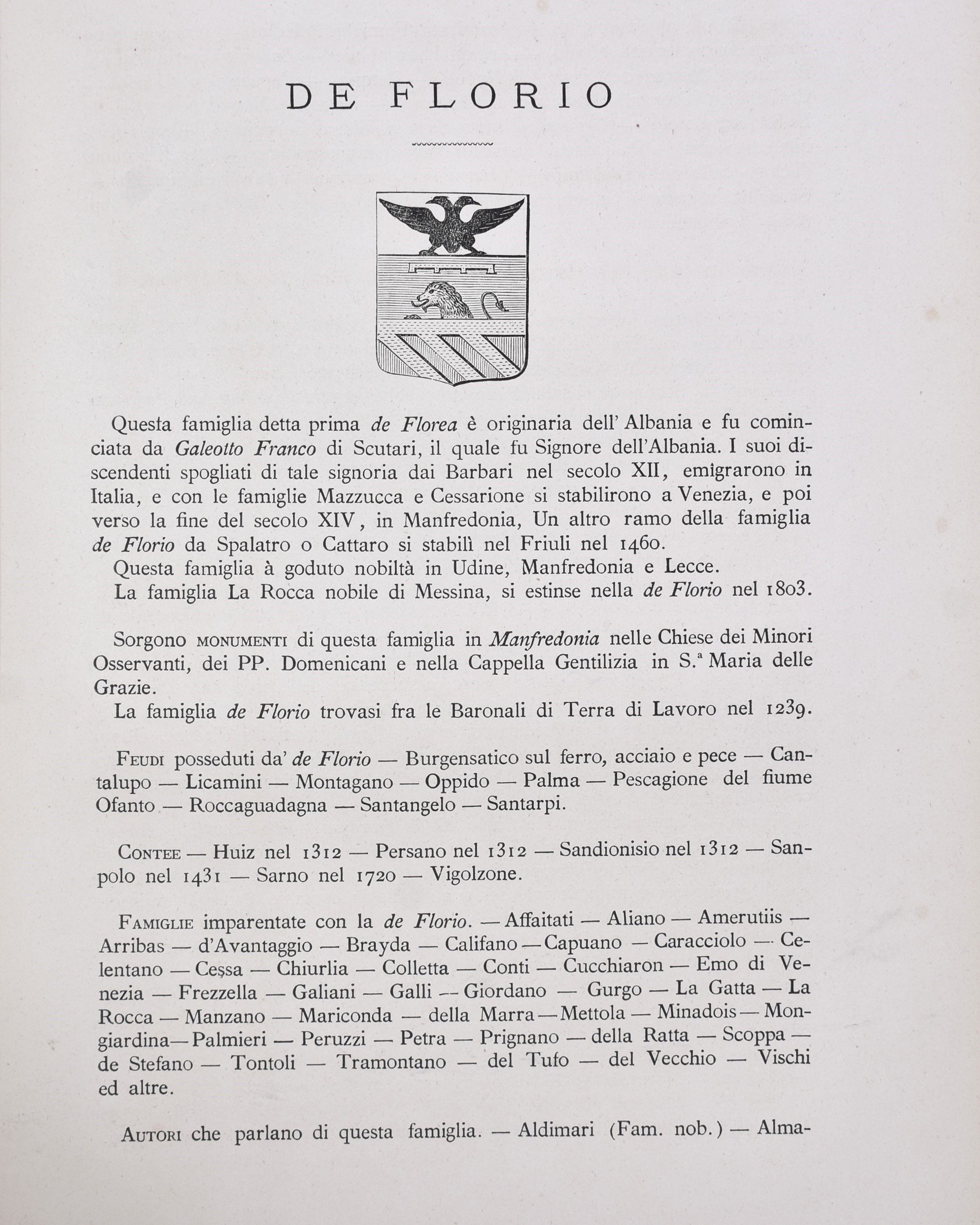 Andida Gonzaga, Berardo. Memorie delle Famiglie Nobili delle Province Meridionali D'italia. Napol...