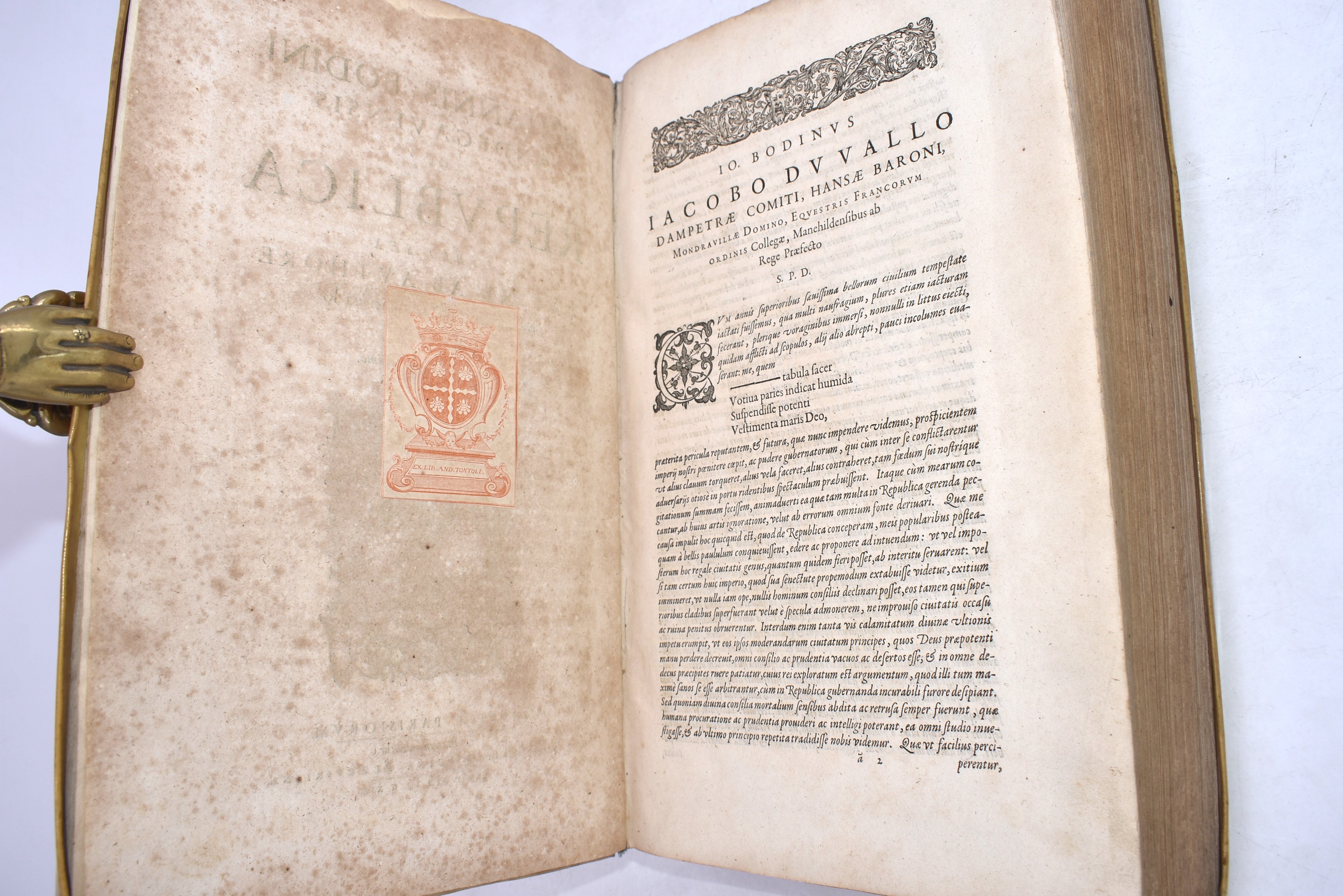 Bodin, Jean ( 1530-1596) : “de Repubblica Libri Sex, Latine Ab Autore Redditi, Multo Quam Antea L...