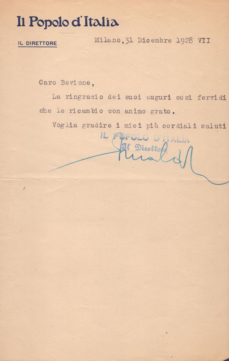 Mussolini, Arnaldo (dovia di Predappio, 11 Gennaio 1885 – Milano, 21 Dicembre 1931)