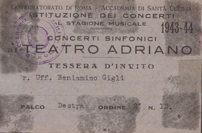 Gigli, Beniamino (recanati, 20 Marzo 1890 – Roma, 30 Novembre 1957)