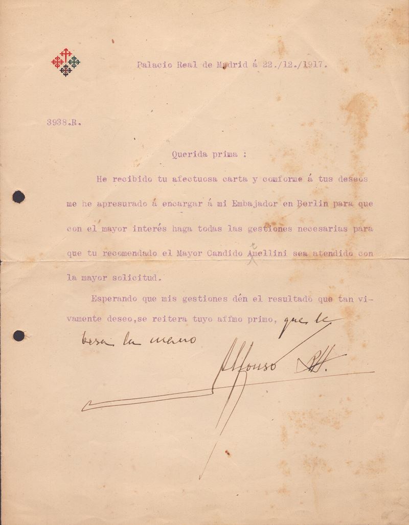 Alfonso XIII di Spagna (madrid, 17 Maggio 1886 – Roma, 28 Febbraio 1941)