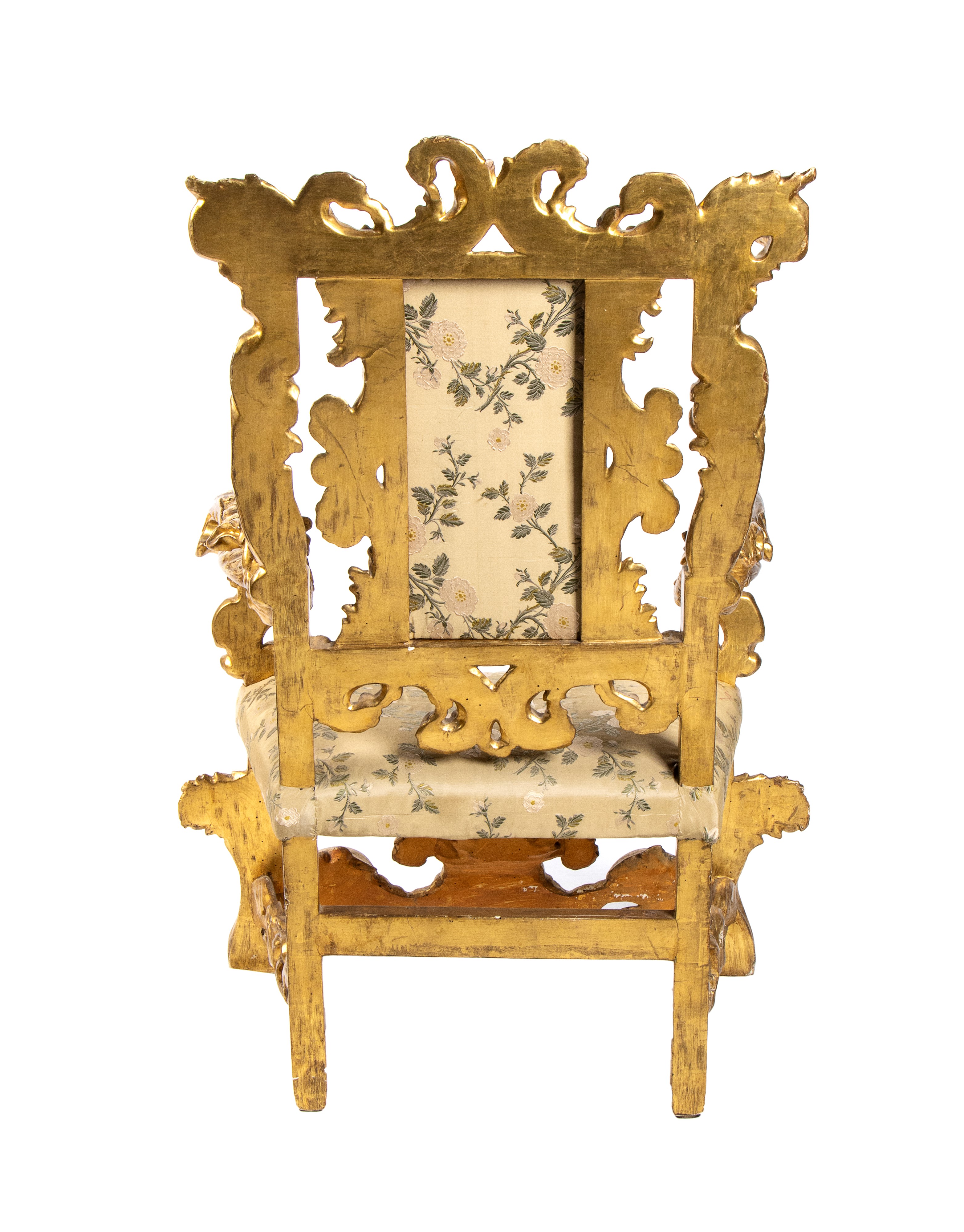 Trono Romano dello Stato Pontificio in Legno Dorato