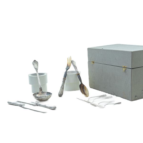 Cutlery set in 800/1000 silver,