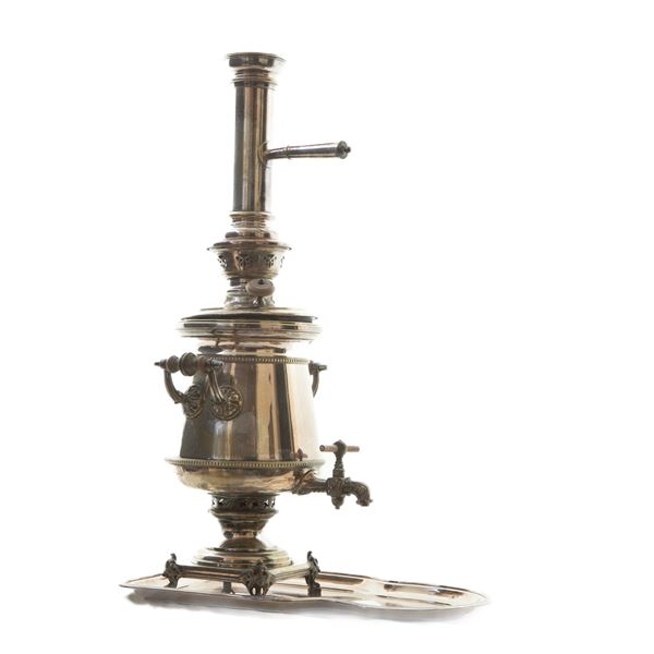 Samovar in silver metal