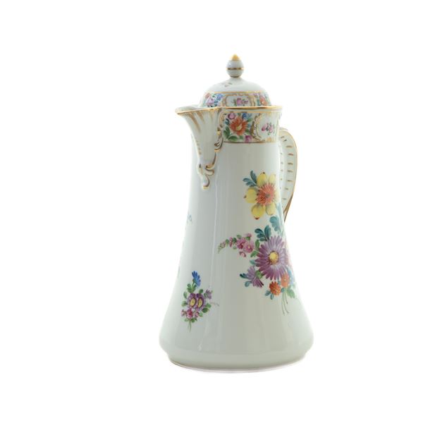 Polychrome porcelain coffee pot