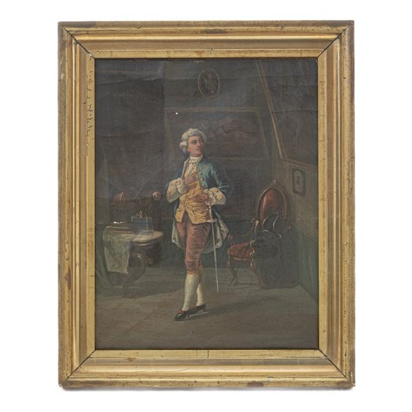 Gentiluomo  (fine XIX secolo )  - dipinto ad olio su tela - Asta Smart Auction: arredi, dipinti, sculture, argenti e altro a prezzi vantaggiosi - Bertolami Fine Art - Casa d'Aste