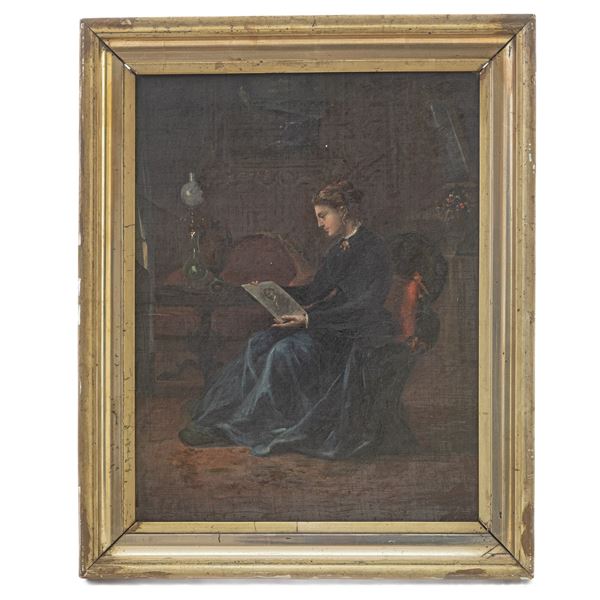 The memory  (second half of the 19th century)  - oil painting on canvas - Auction Smart Auction: furniture, paintings, sculptures, silver and more at affordable prices - Bertolami Fine Art - Casa d'Aste