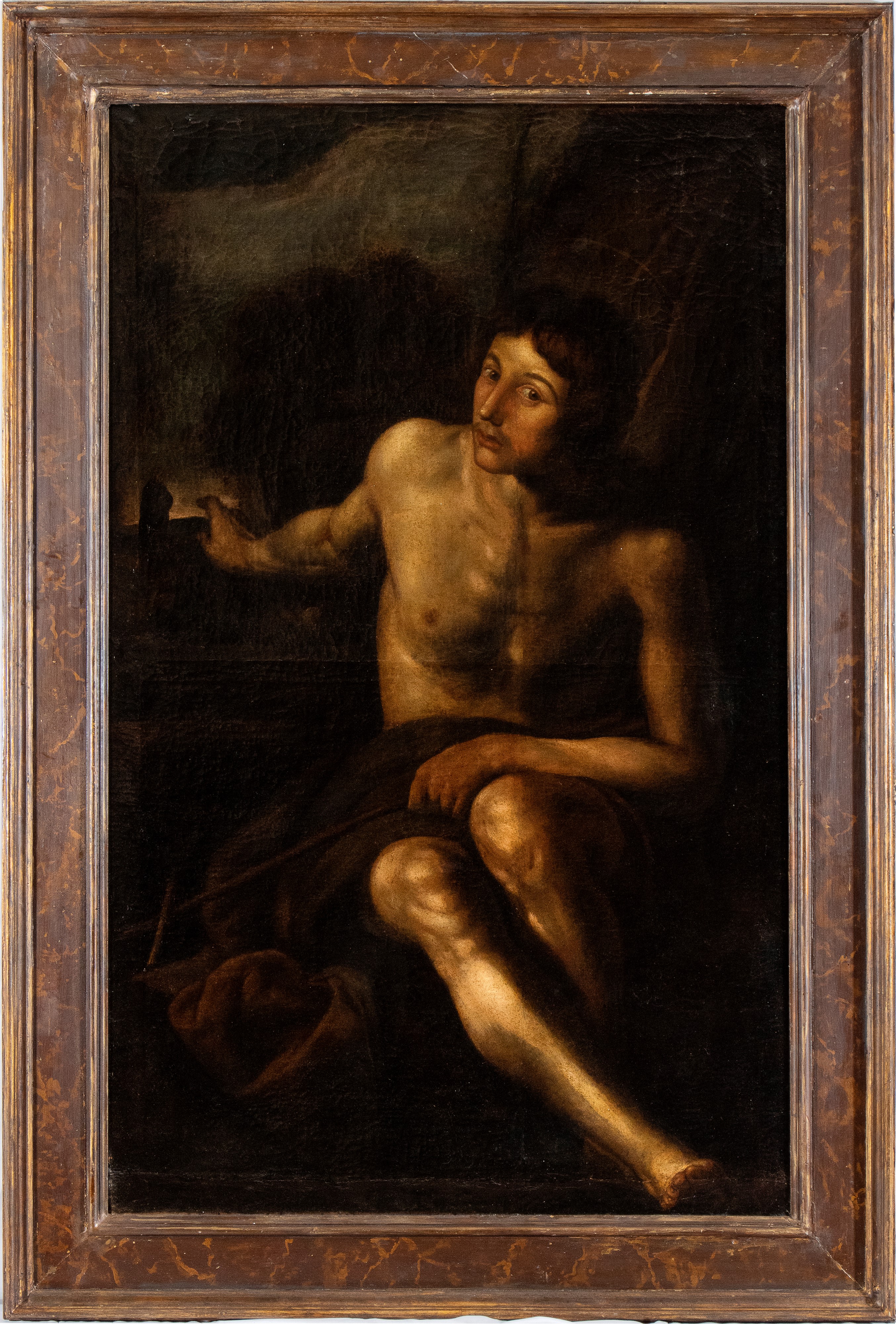 Artista Caravaggesco Nord-europeo Attivo a Roma, Prima Metà XVII Secolo - San Giovanni Battista n...