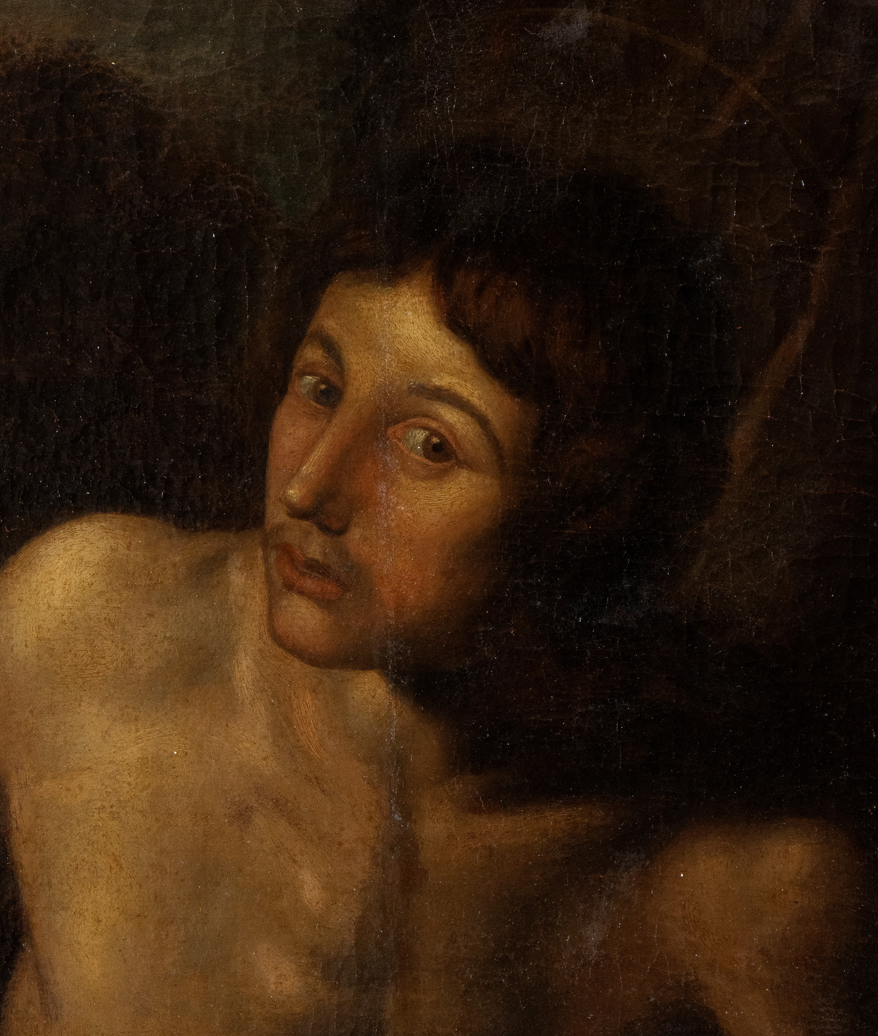 Artista Caravaggesco Nord-europeo Attivo a Roma, Prima Metà XVII Secolo - San Giovanni Battista n...
