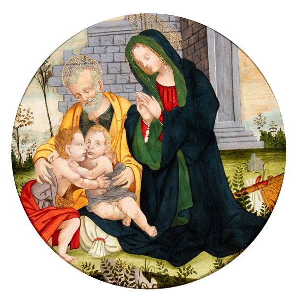 Artista fiorentino, fine XV - inizio XVI secolo - Sacra Famiglia con San Giovannino