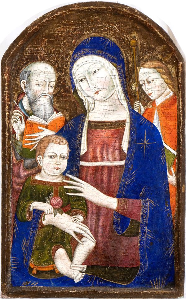 Matteo di Giovanni - Madonna con Bambino e due santi