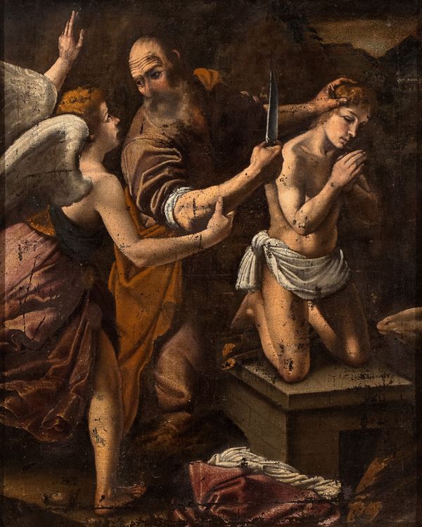 Artista caravaggesco, prima met&#224; XVII secolo - The sacrifice of Isaac