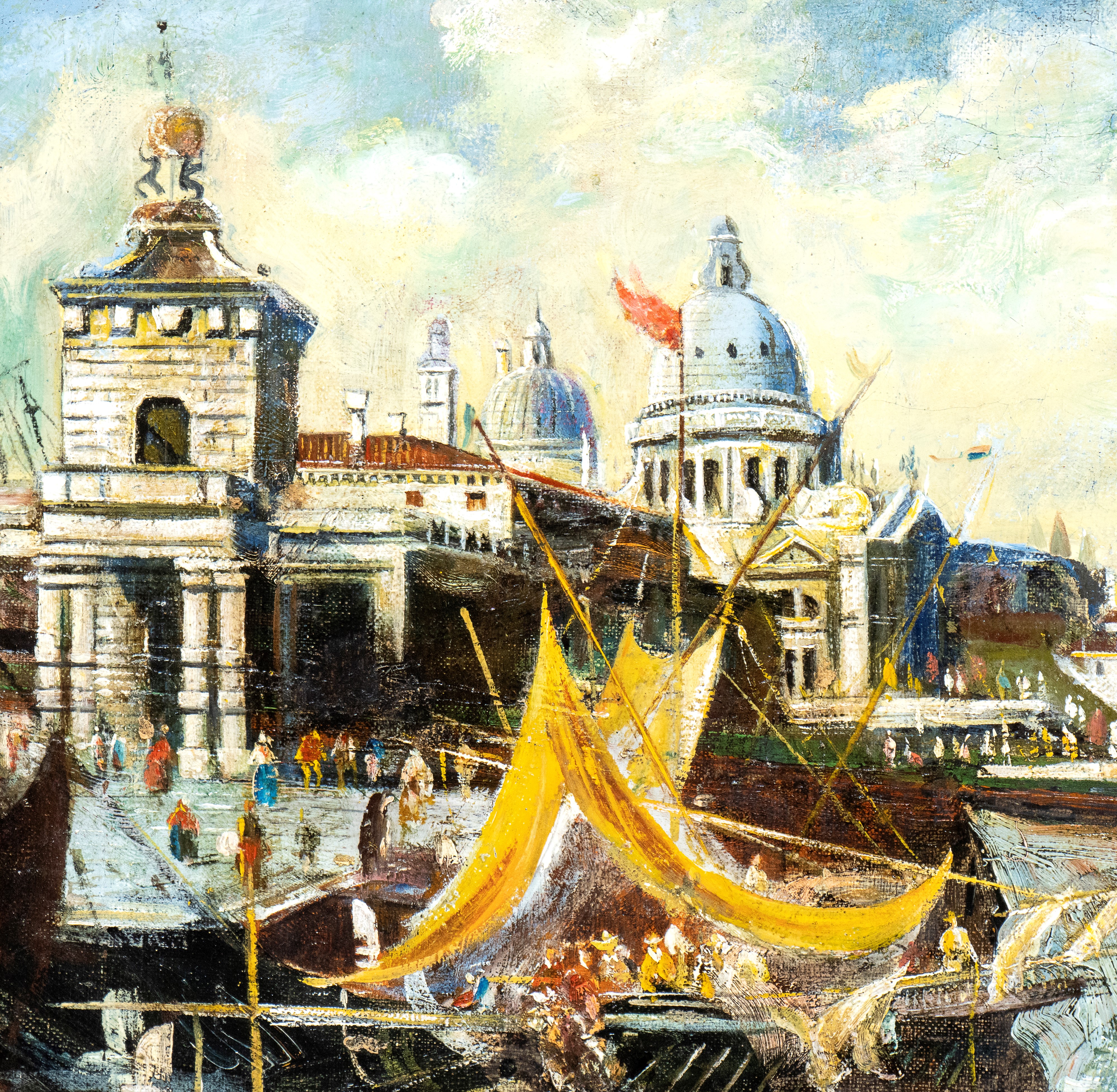 Scuola Veneziana - Veduta del Canal Grande con Punta della Dogana e la Salute