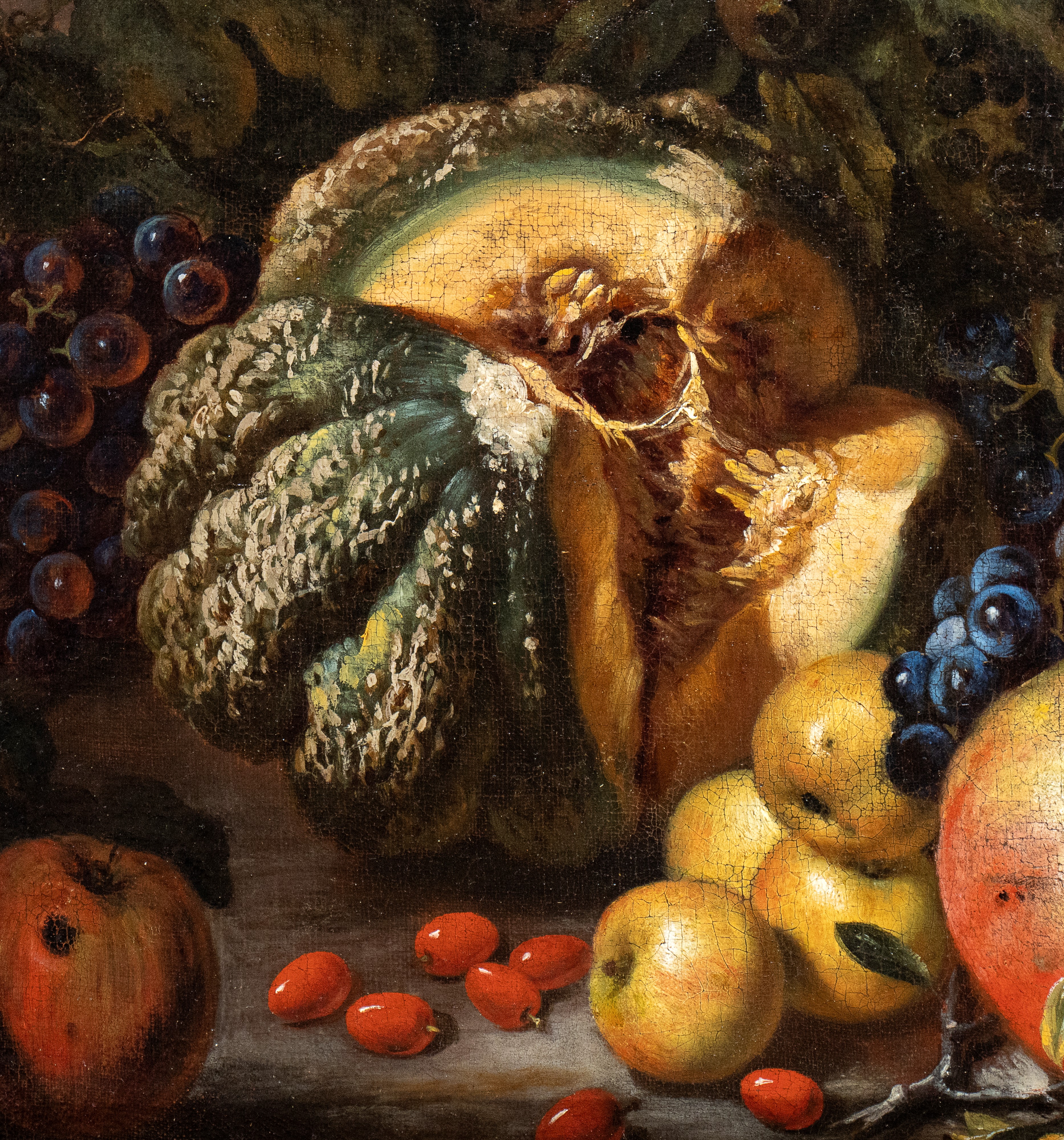 Giovanni Paolo Castelli lo Spadino - Natura Morta con Melone, Melagrane, Mele e Uva