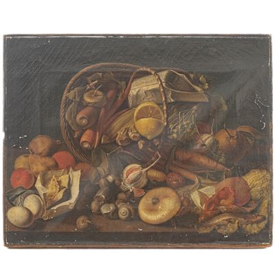 Natura Morta con Frutta, Verdura e Lumache