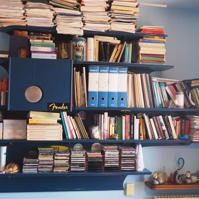 Camera da Letto in Legno a Lacca Blu di Designer