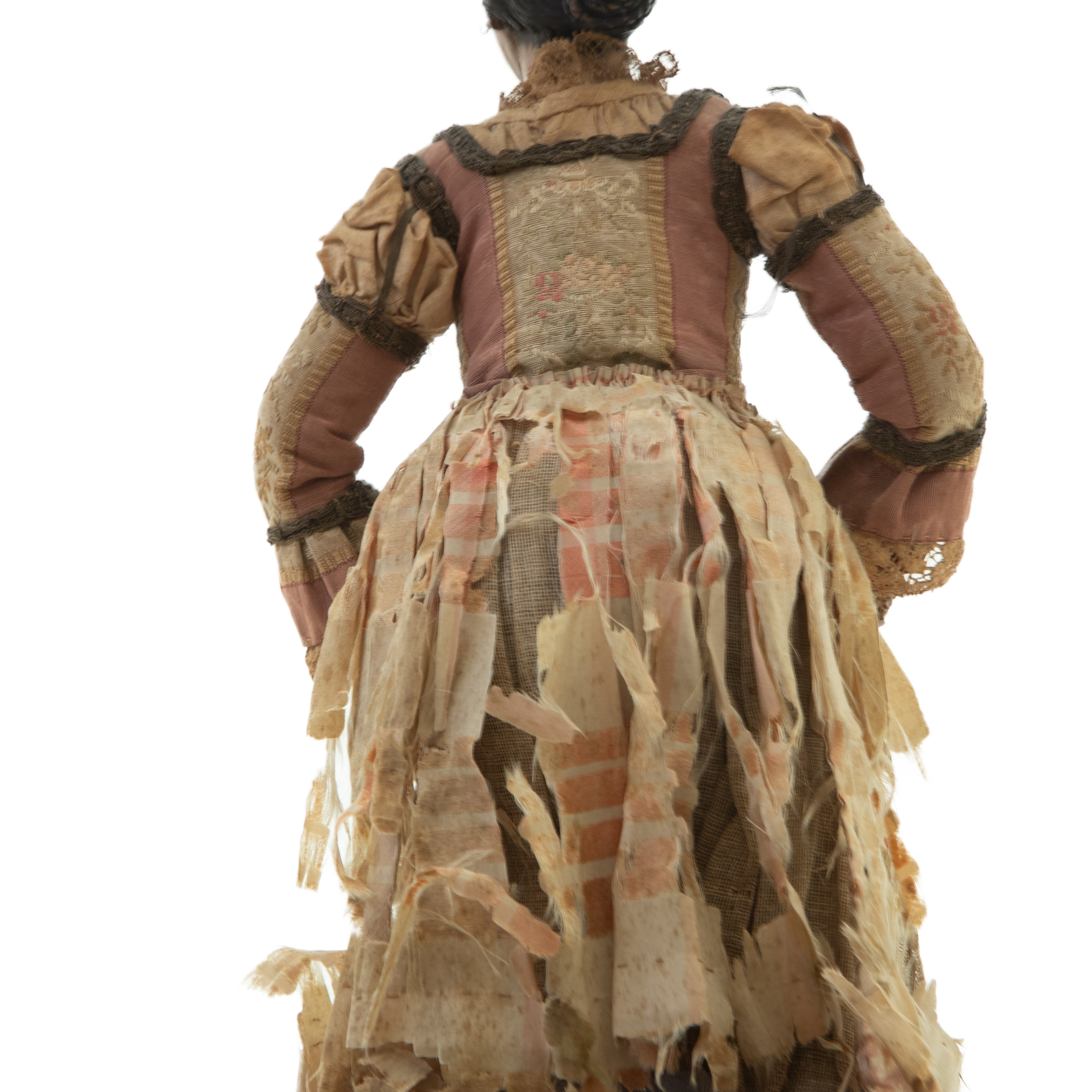 Popolana Figura del Presepe Napoletano in Ceramica e Paglia