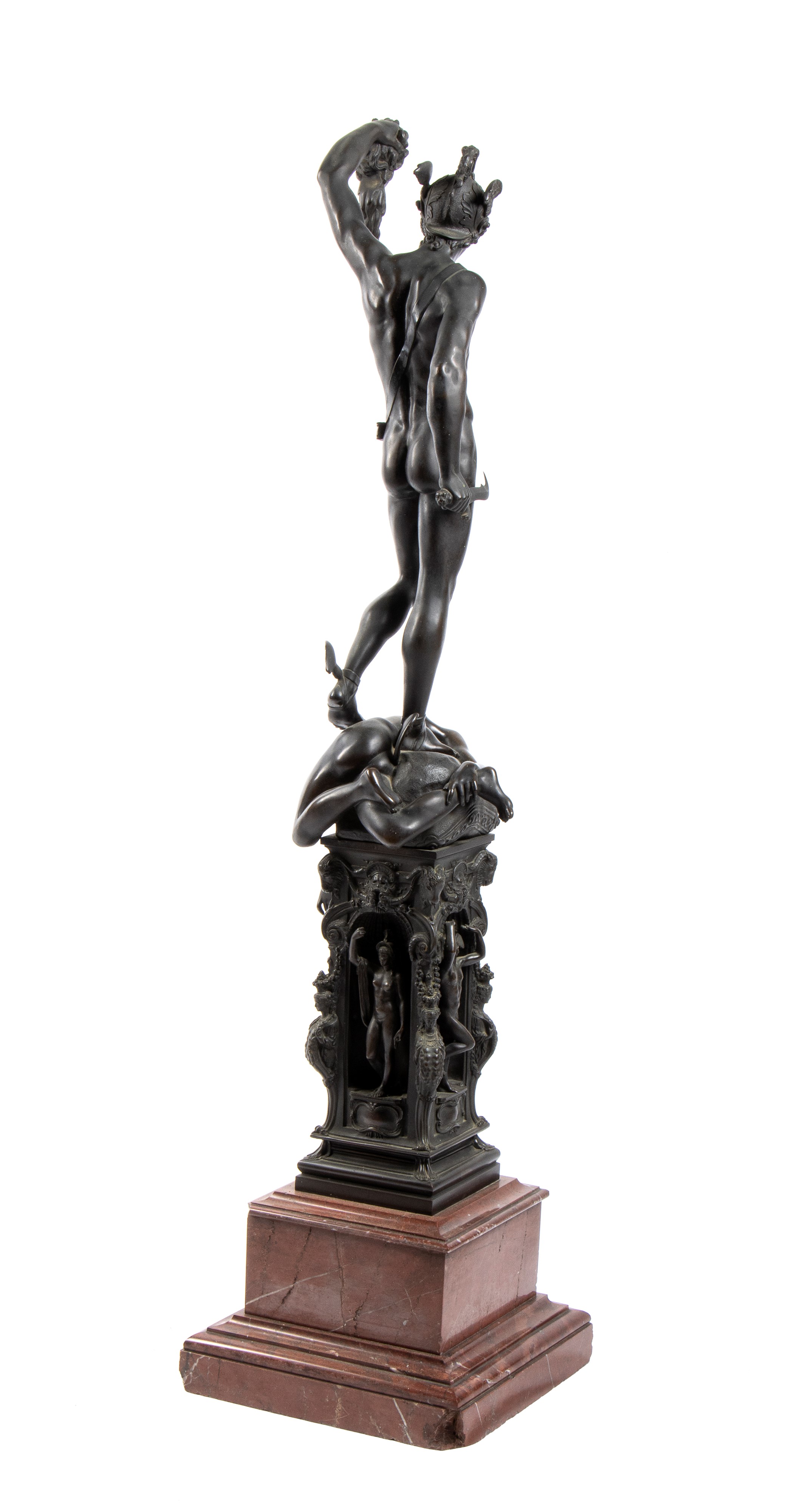 Scultura francese in bronzo raffigurante Perseo, copia di Cellini
