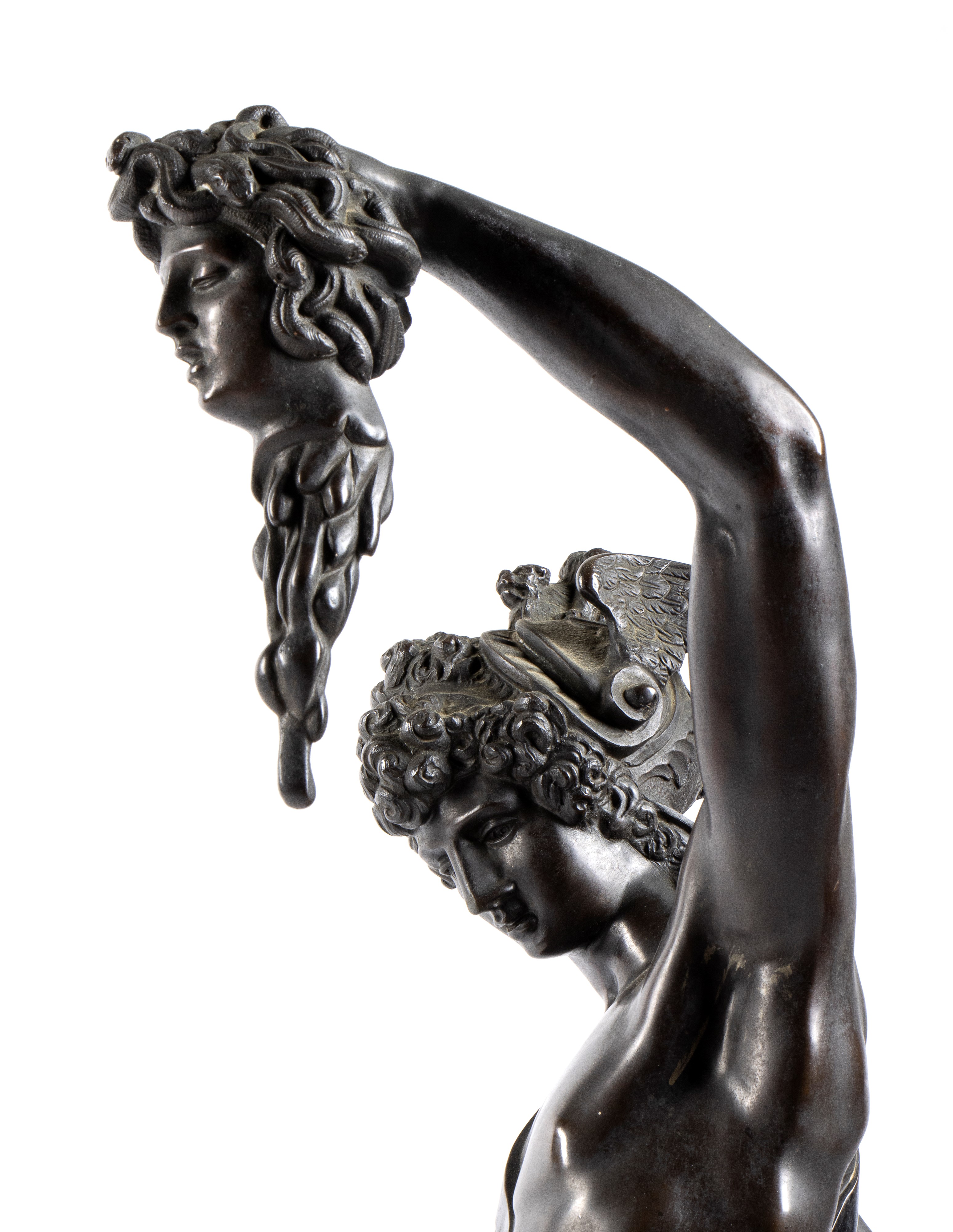 Statua Francese in Bronzo Raffigurante Perseo, Copia di Cellini