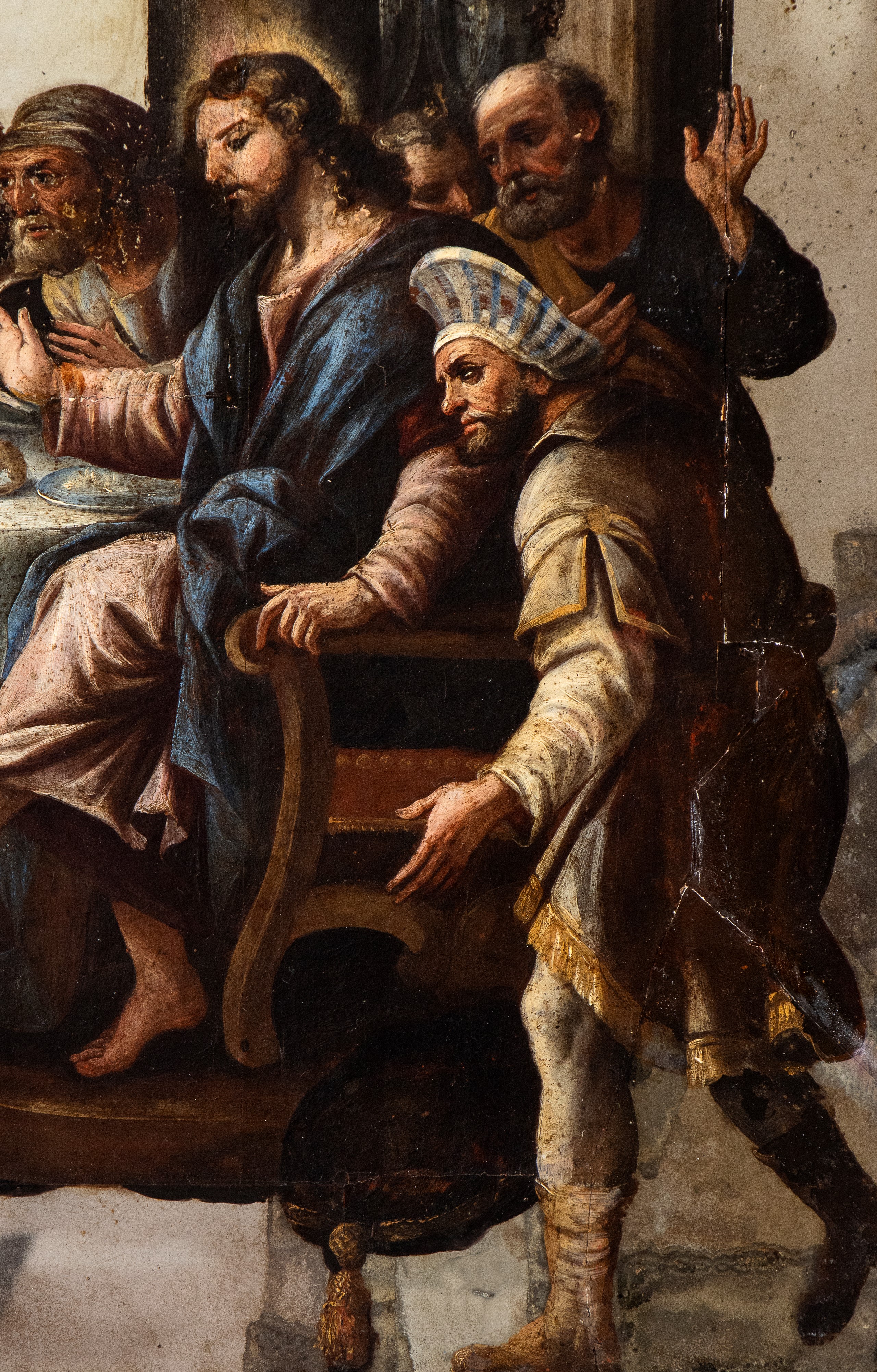 Luca Giordano - A) Cena in Casa del Fariseo; B) le Nozze di Canaan. Coppia di Dipinti