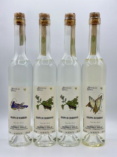 Grapperia Sant'anna, Gocce di Langa Grappa di Barolo e Barbera - Gocce di Langa Grappa di Chardon...
