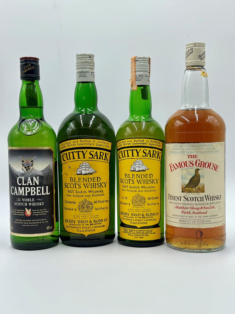 Clan Campbell Scotch Whisky - Cutty Sark - Famous Grouse Scotch Whisky