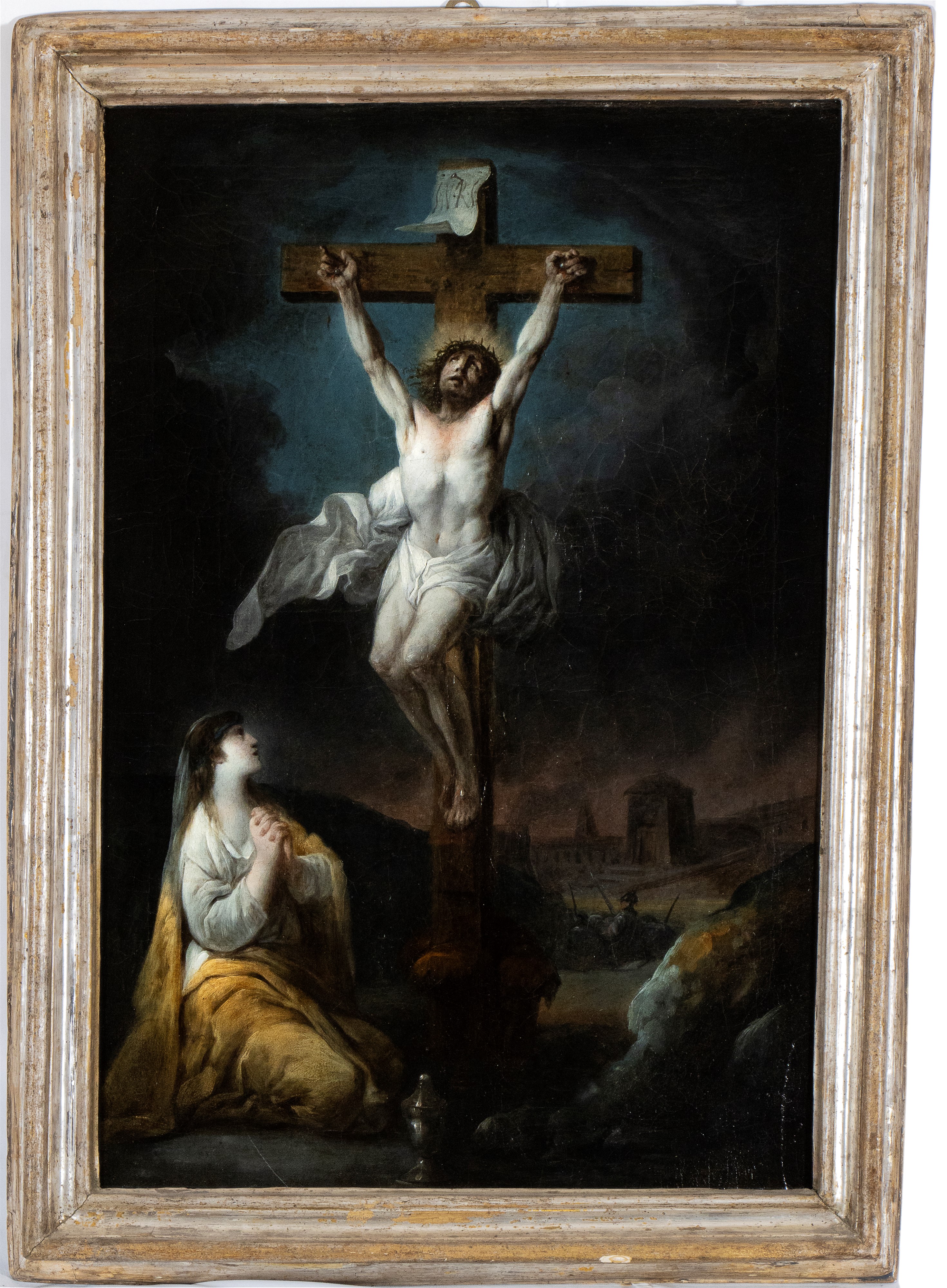Artista Attivo a Roma, Fine XVIII - Inizio XIX Secolo - Crocifissione con Maria Maddalena