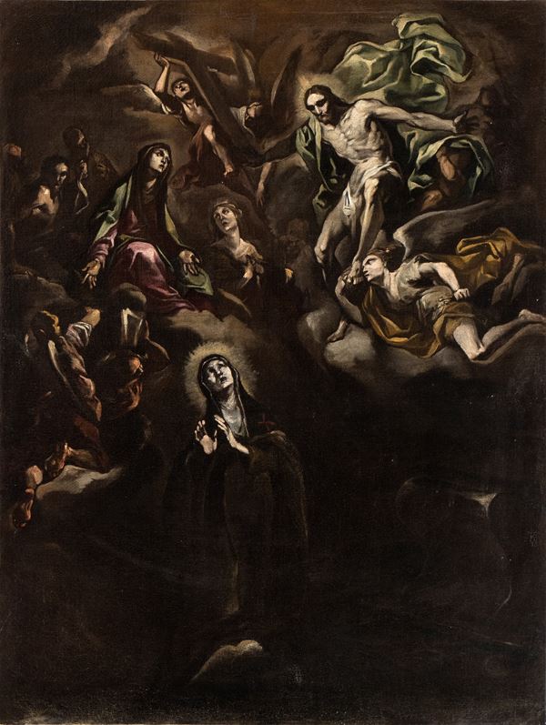 Giacomo Farelli - Estasi di Santa Brigida con apoteosi di santi