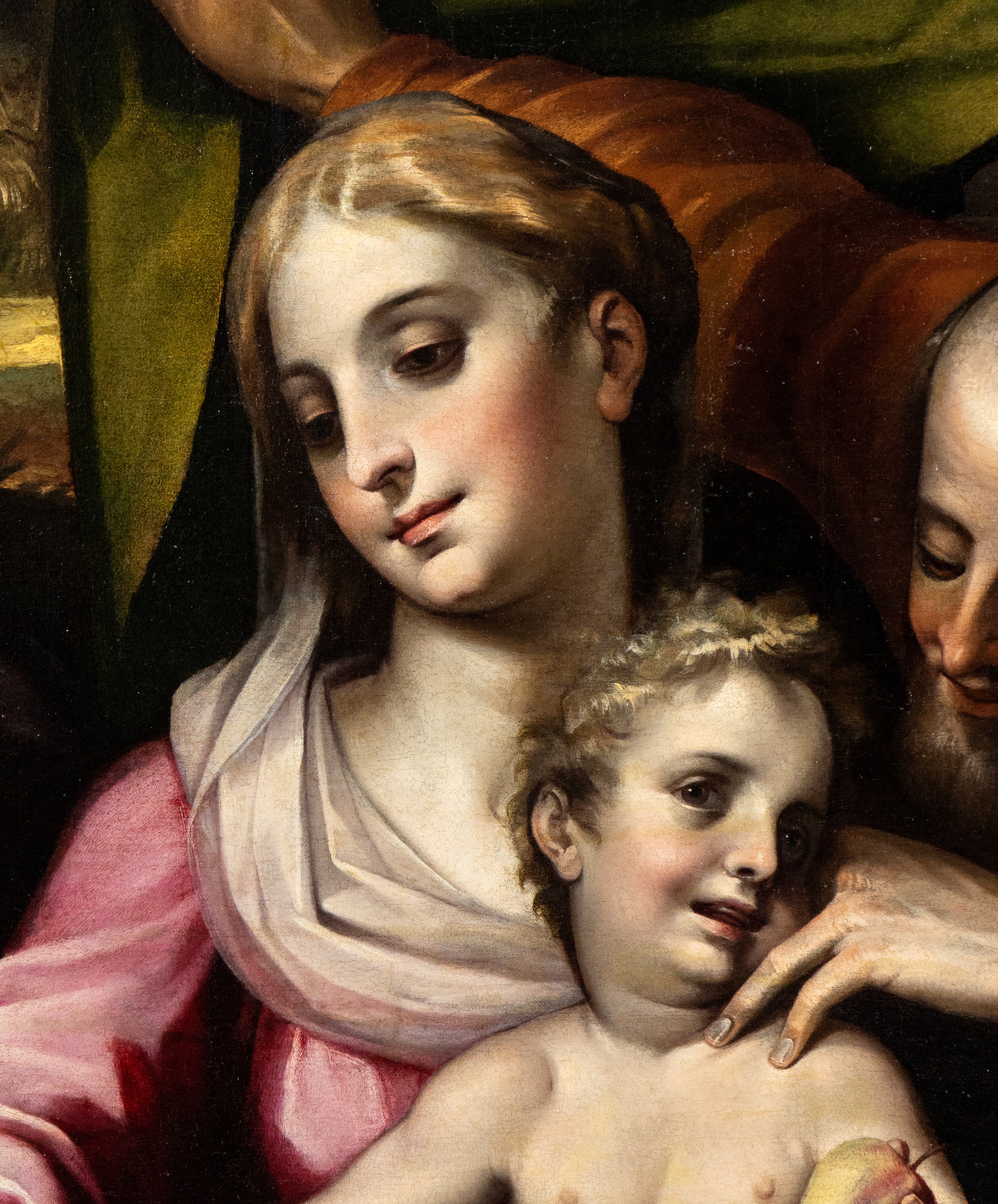 Artista Fiammingo Attivo in Italia, Ultimo Quarto del XVI Secolo - Sacra Famiglia con Sant'anna e...