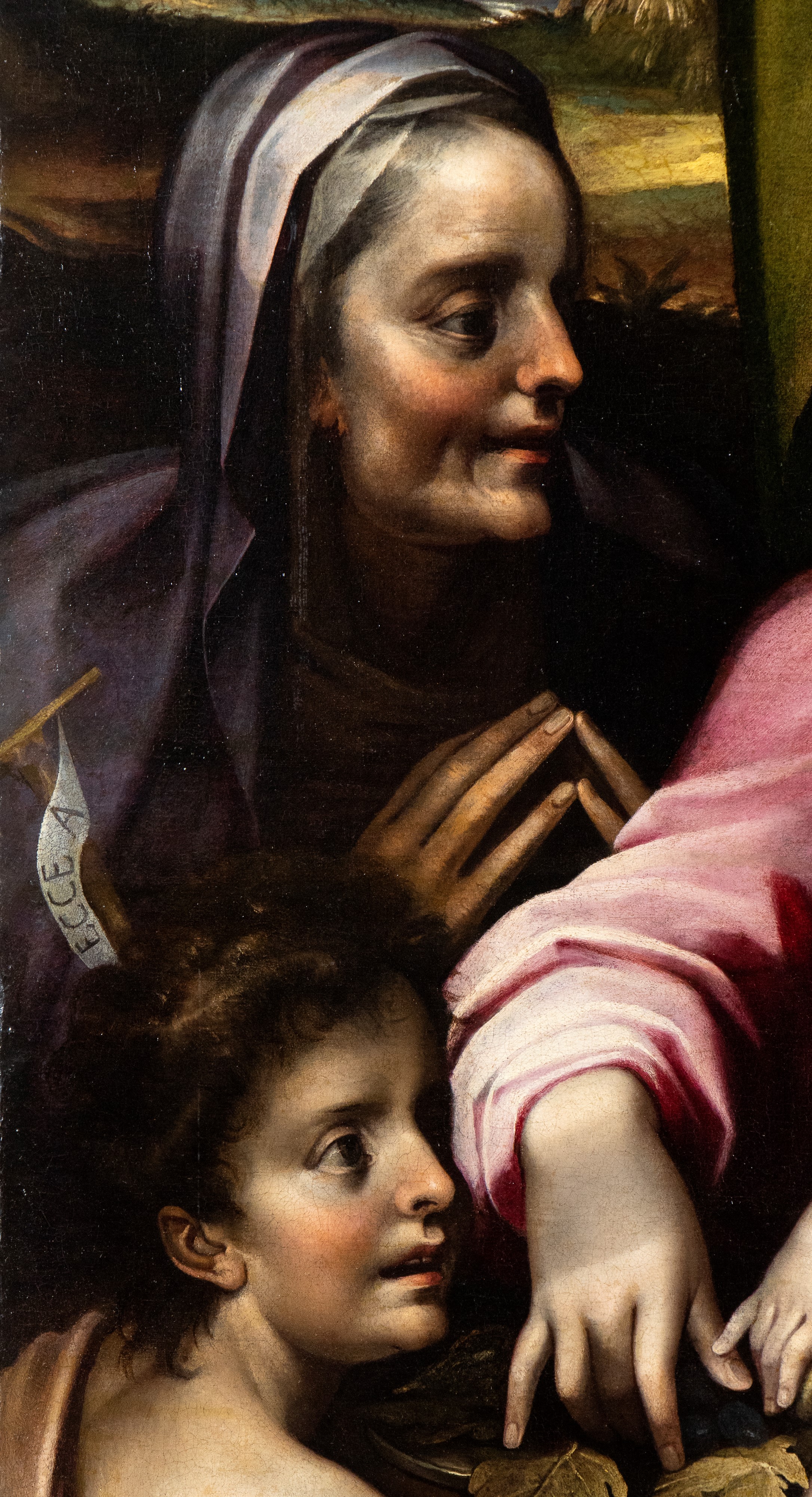 Artista Fiammingo Attivo in Italia, Ultimo Quarto del XVI Secolo - Sacra Famiglia con Sant'anna e...