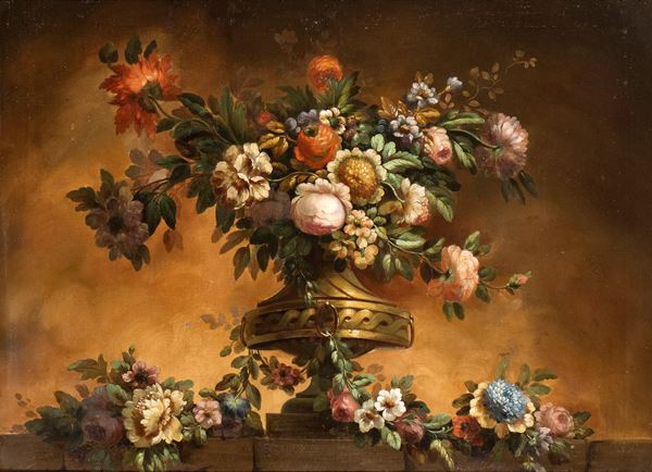 Nicola Giuli - Still life of flowers in a vase