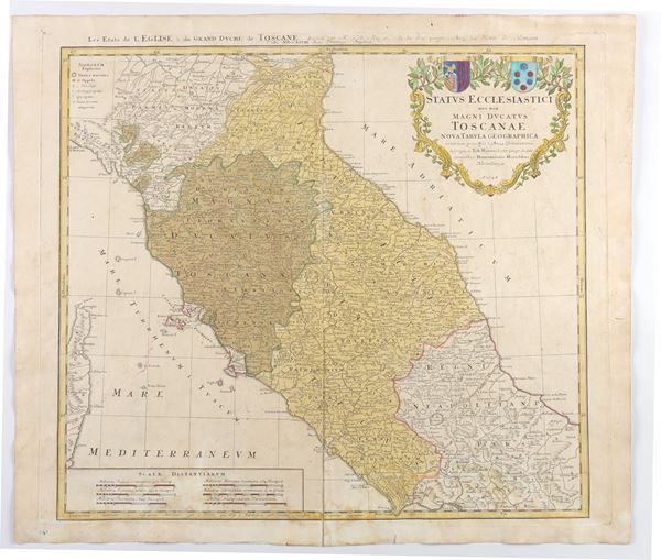 Eredi Johann Baptist Homann - Ecclesiastic Status nec non Magni Ducatus Toscanae Nova Tabula Geographica.