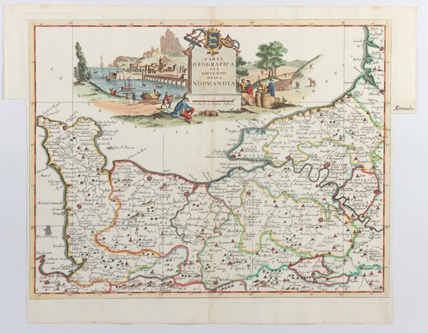 Giovambattista Albrizzi - Carta Geografica del Governo Della Normandia