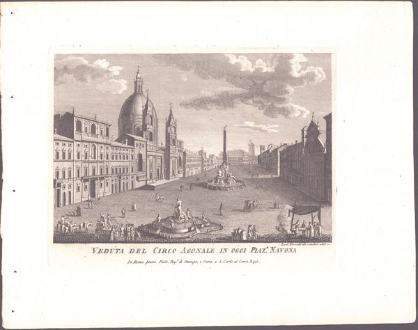 Ludovico Ferretti - Veduta del Circo Agonale in oggi Piaz.a Navona