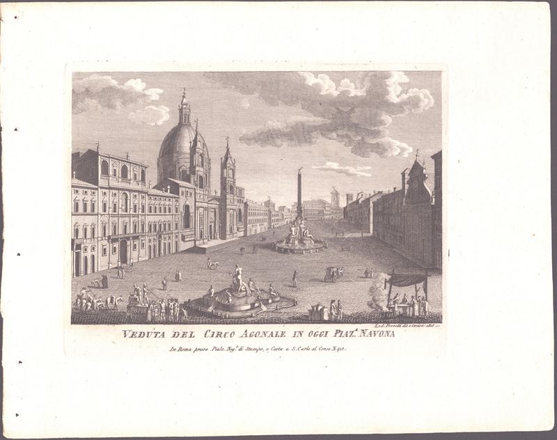 Ludovico Ferretti - Veduta del Circo Agonale in Oggi Piaz.a Navona