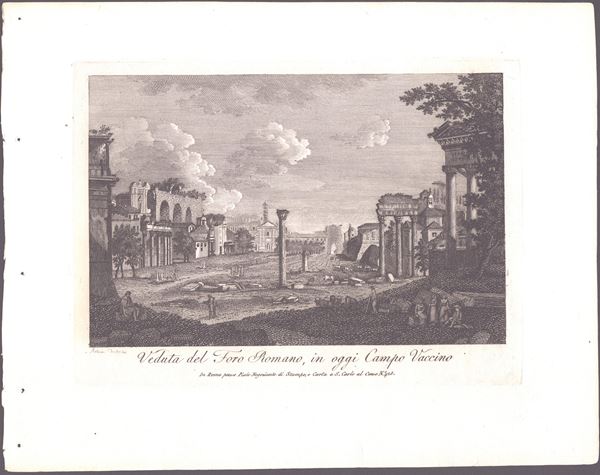 Veduta del Foro Romano, in oggi Campo Vaccino