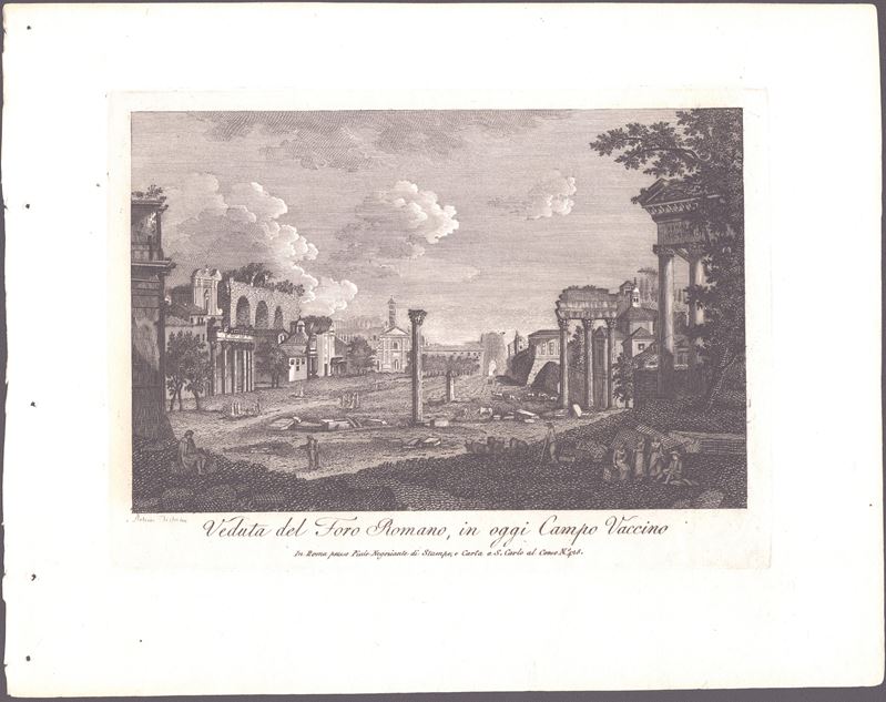 Veduta del Foro Romano, in Oggi Campo Vaccino