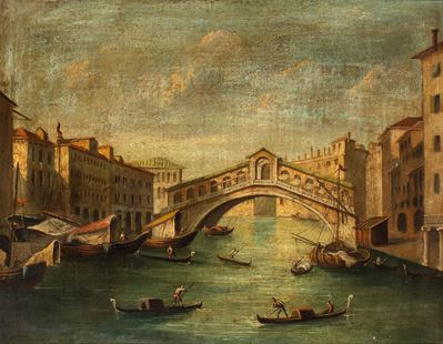 Veduta del Canal Grande con il Ponte di Rialto