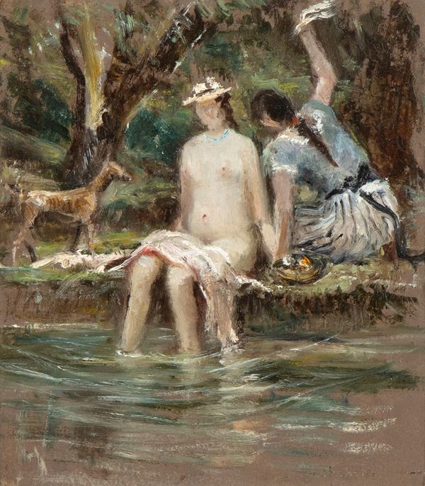 NICOLA FABBRICATORE - Bathers with dog