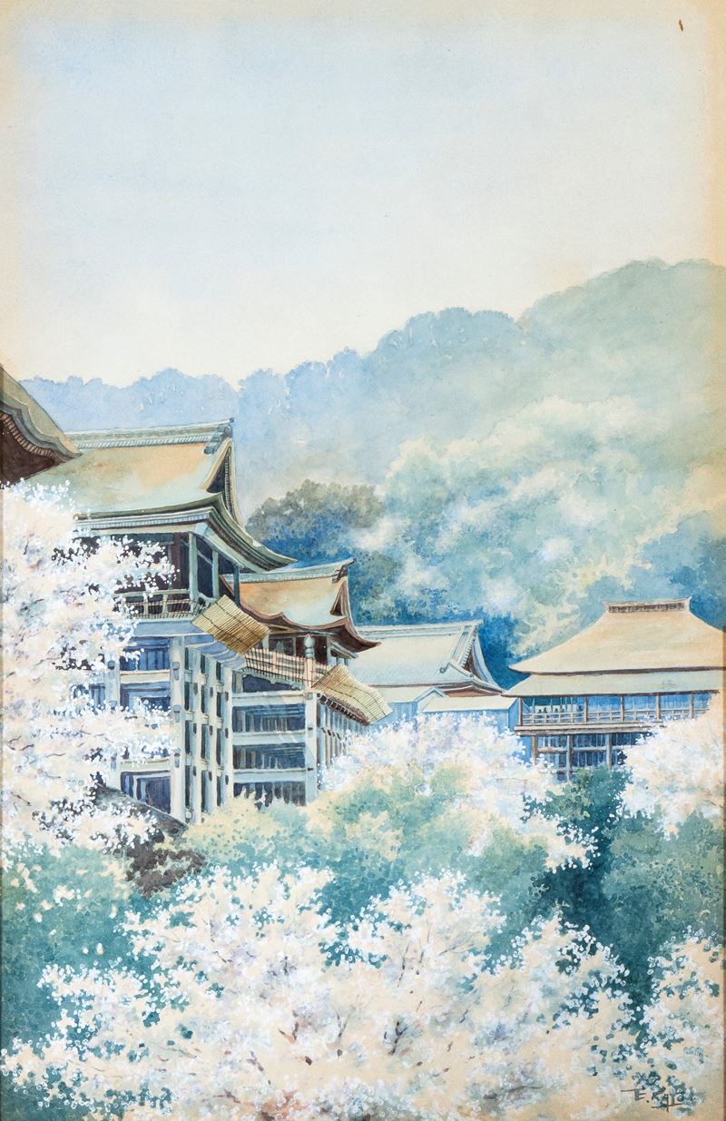 Eizo Kato - Vista del Tempio di Kiyomizu-dera