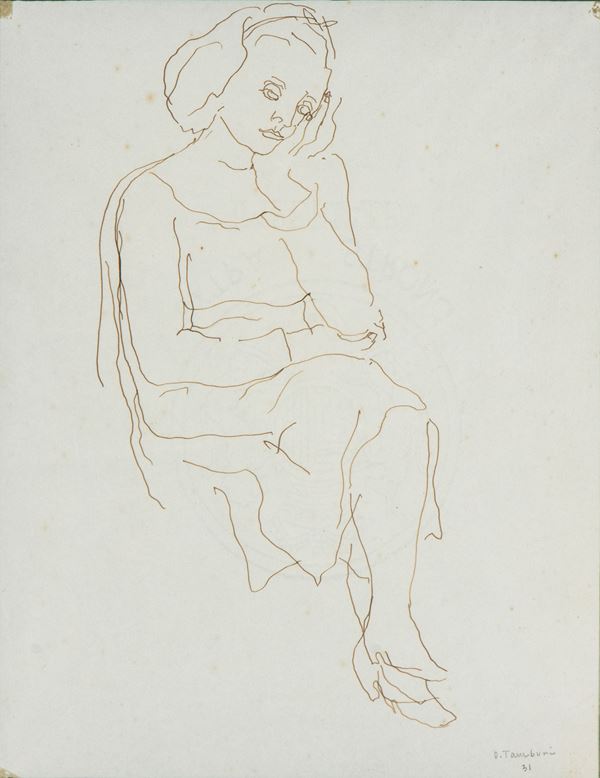 ORFEO TAMBURI - Seated female figure