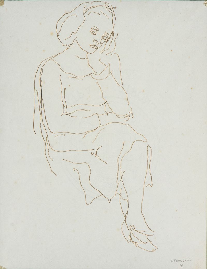 Orfeo Tamburi - Figura Femminile Seduta