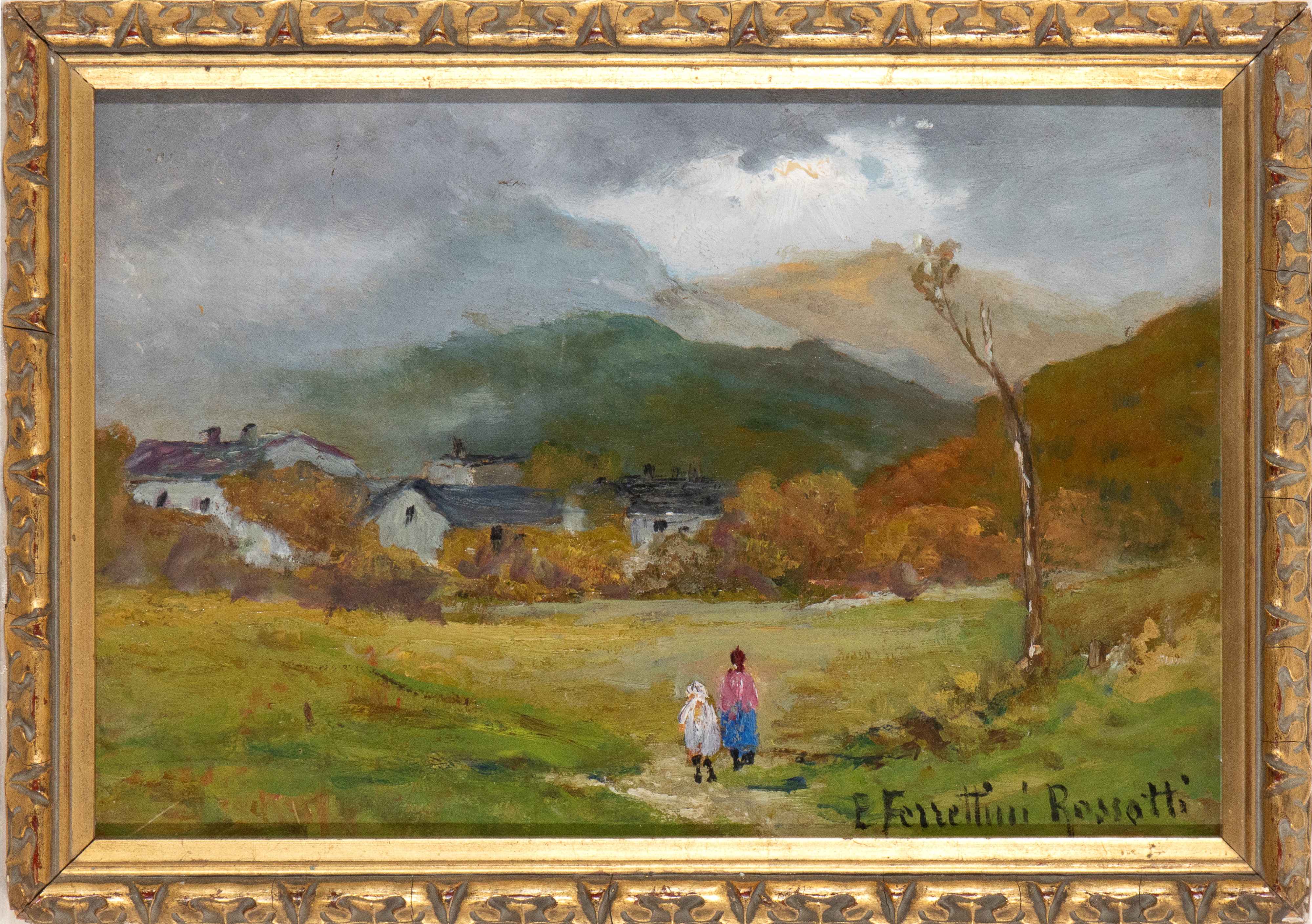 Emilia Ferrettini Rossotti - Veduta Campestre con Personaggi